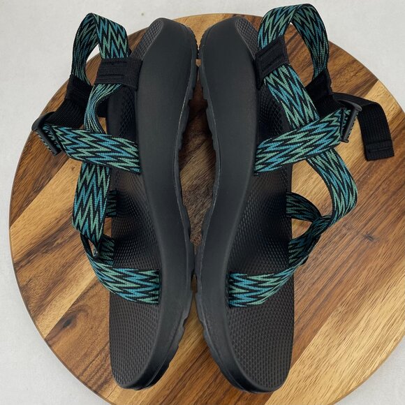 Chaco Z/Cloud  Mens Sz. 13 Strappy Green Blue Adjustable Hiking Sandals JCH10868 main image 6